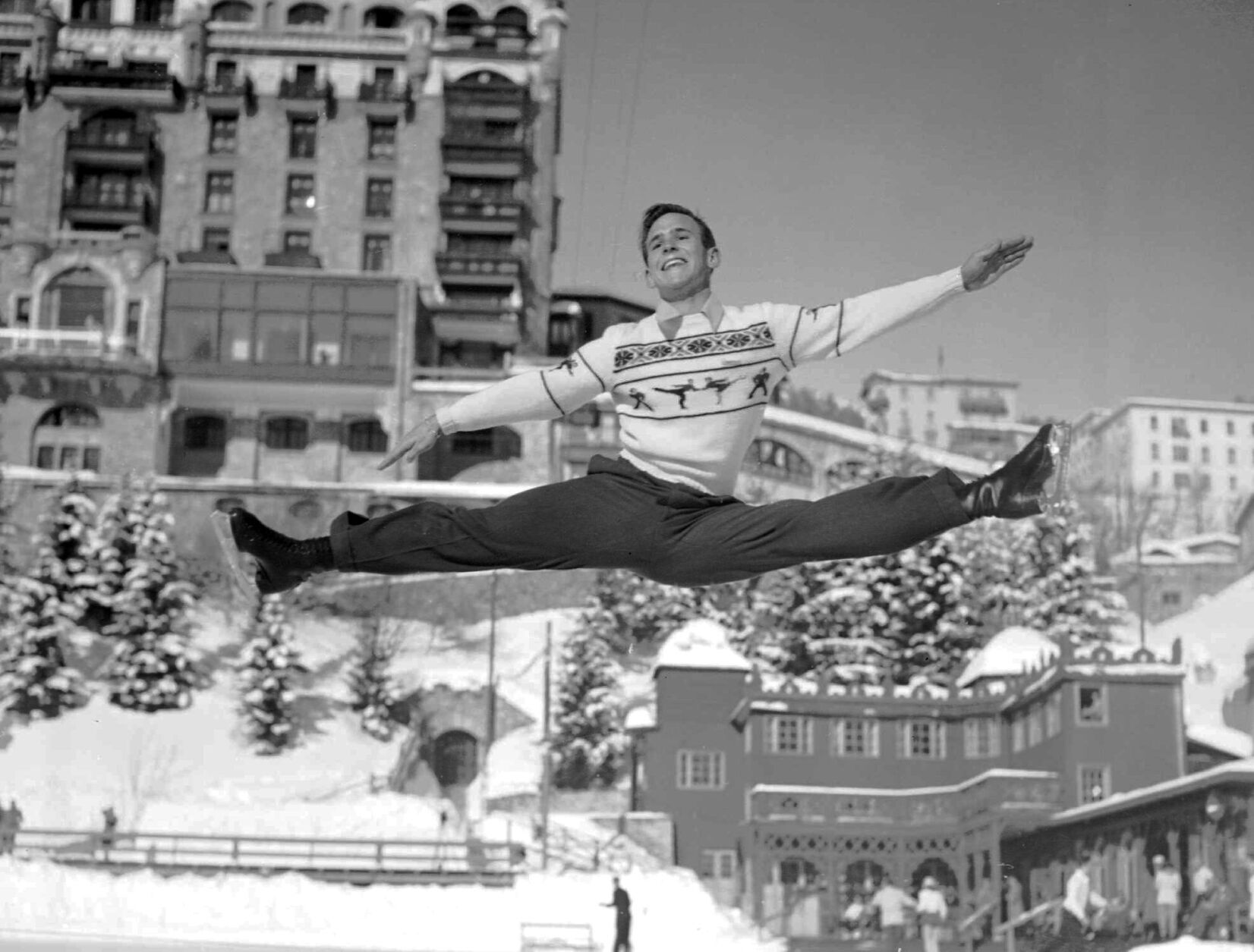 1948: Dick Button lands first double axel in Olympics, becomes first American skater to win gold